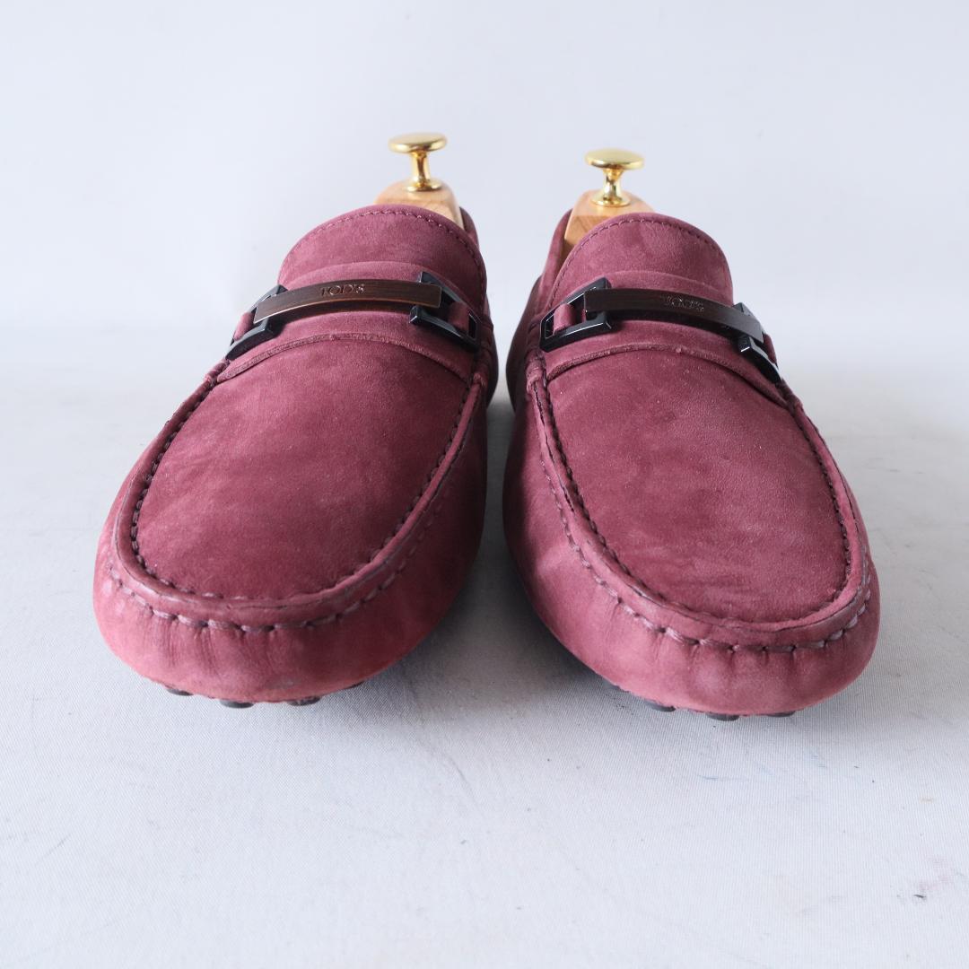 極美品トッズゴンミーニ　ドライビングシューズ　ワインレッド　6.5 25.5cm