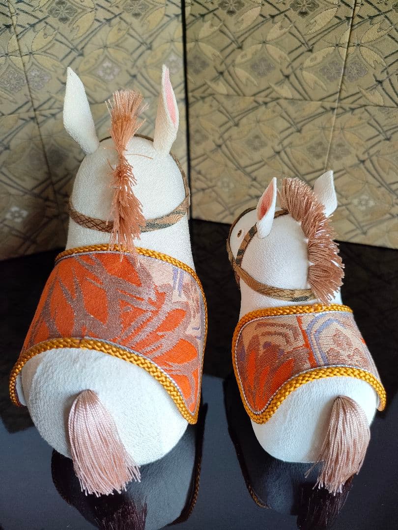 創作人形 午 干支 お正月飾り 縮緬 親子一点物