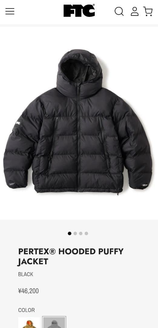 安い 価格ファッション - PERTEX® HOODED PUFFY JACKET BLACK M