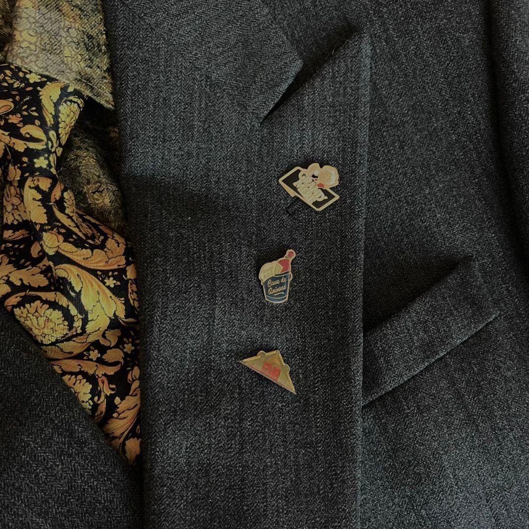 極美品✨豪華5点セット✨イタリア製ダブルスーツVERSACEネクタイ ピンズ