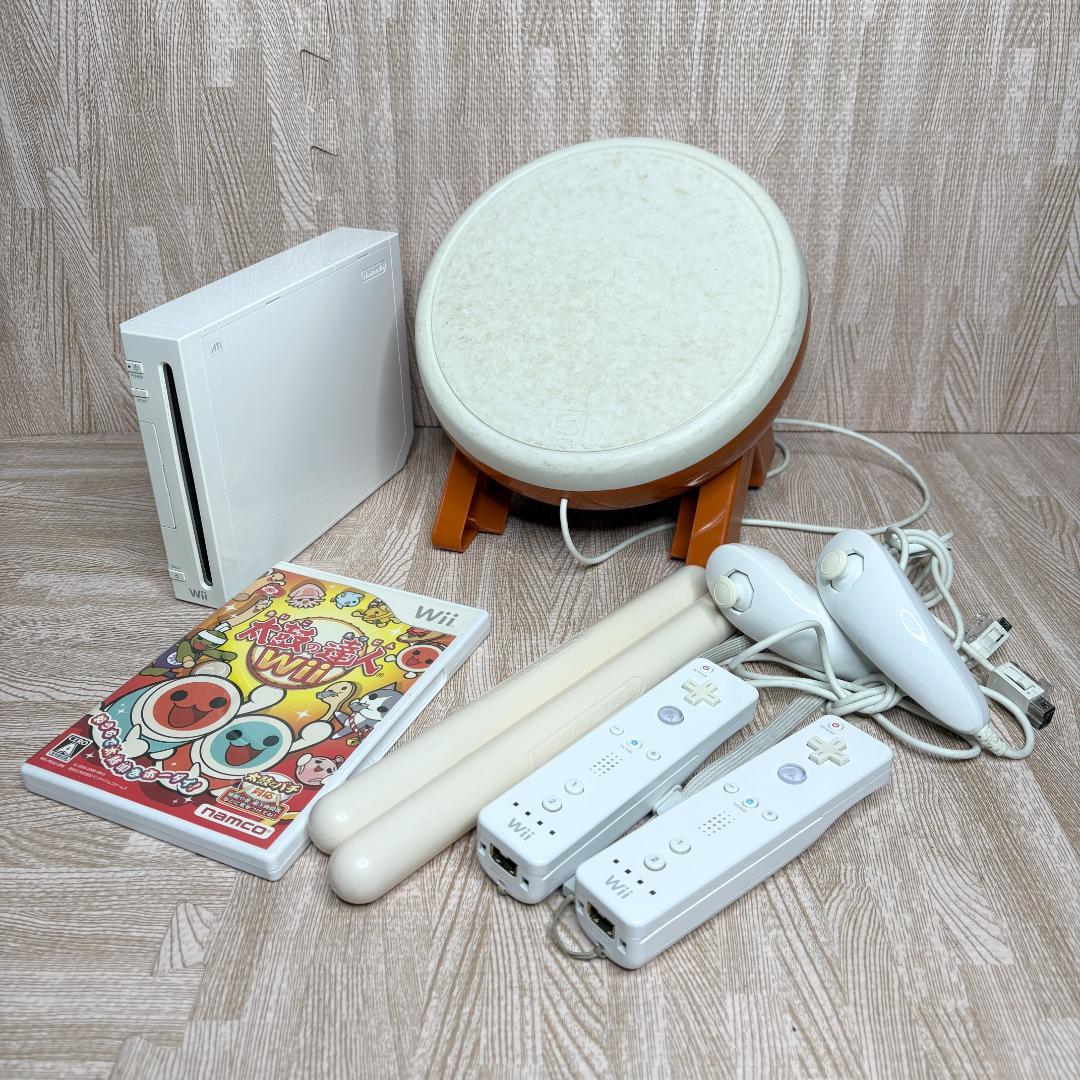 ジャンク】Nintendo Wii本体 太鼓の達人セット ヌンチャク リモコン