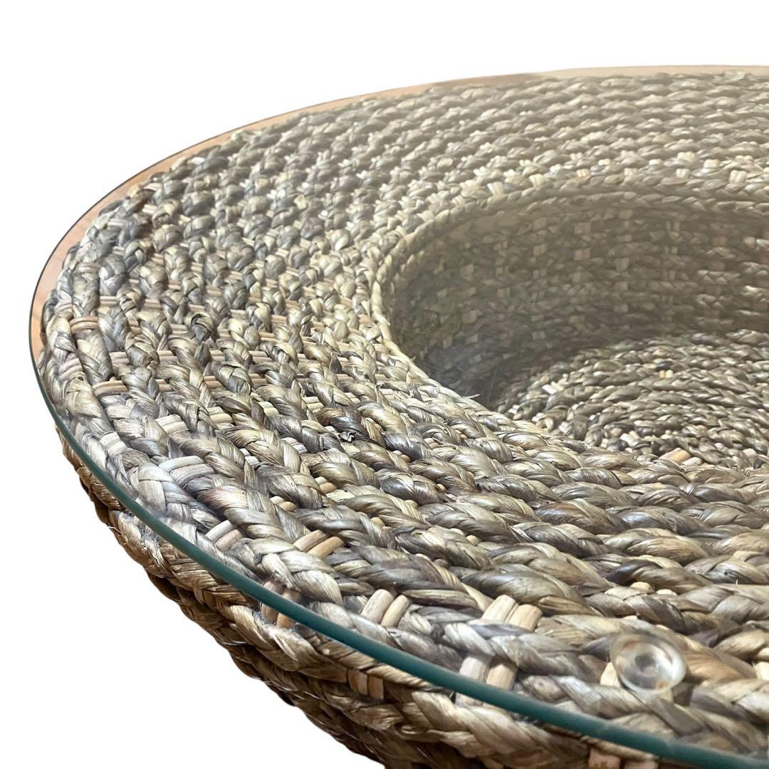 桜屋工業 マルコットテーブル ウォーターヒヤシンス 丸テーブル ガラス