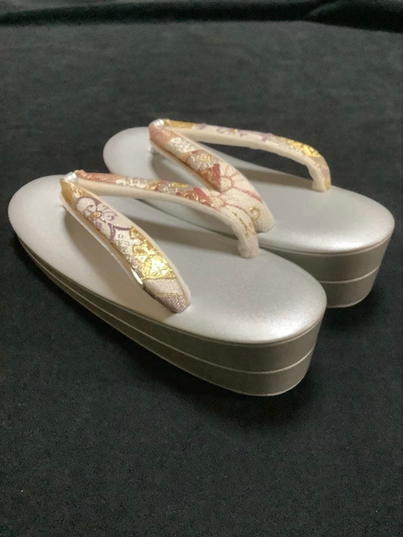 日本製 高級花柄和装用草履バックセット Lサイズ