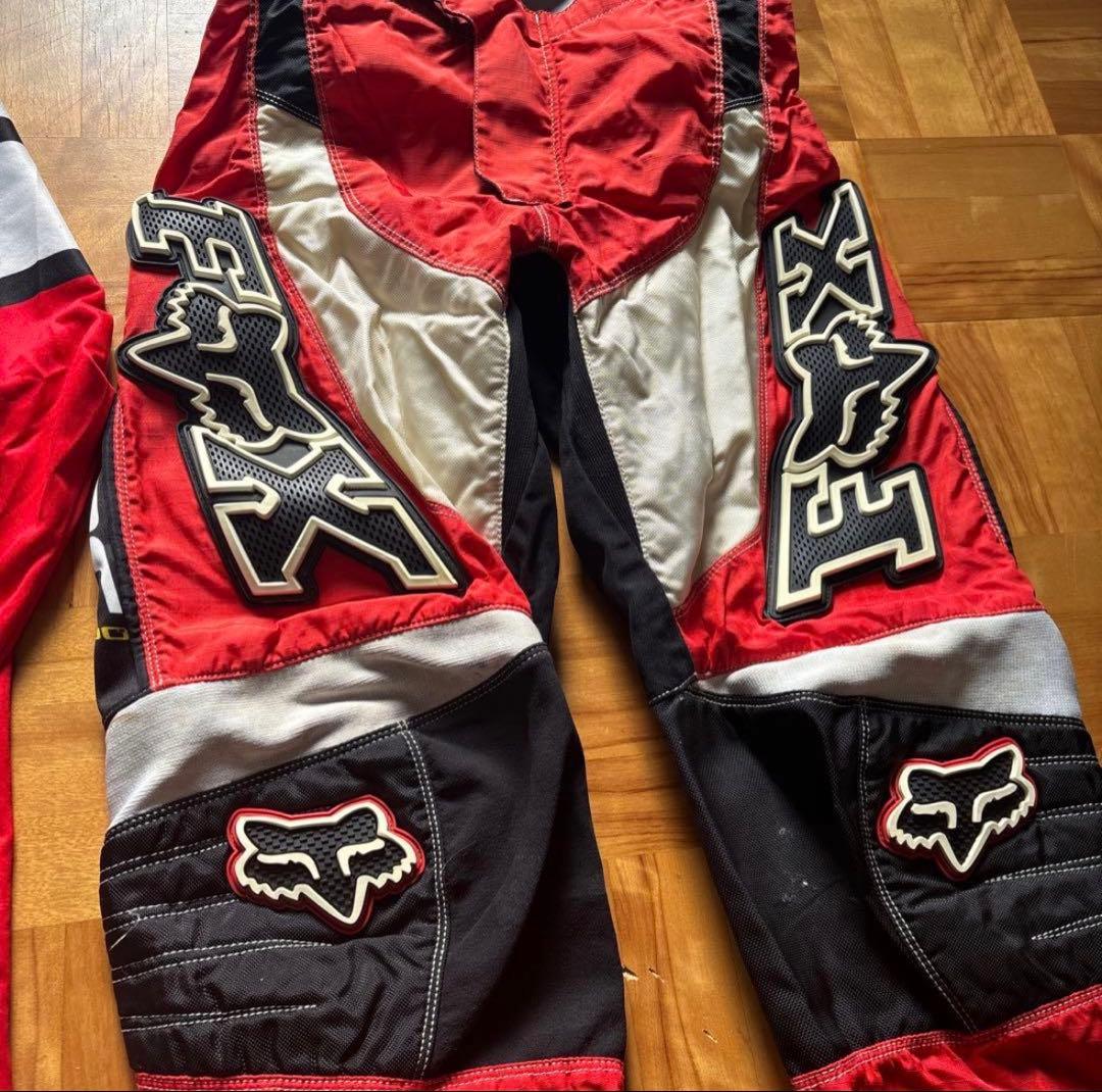FOX RACING バイクモトクロス ウエア＆パンツ 上下セット赤黒 M32
