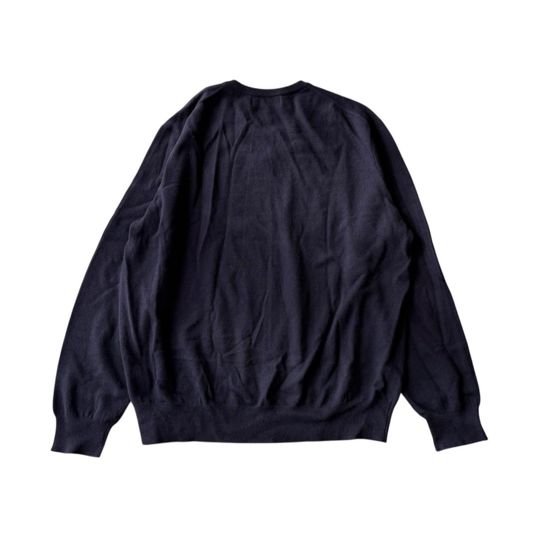 ポロ ラルフローレン ウール100% ロゴ刺繍 ニット XXXL ネイビー