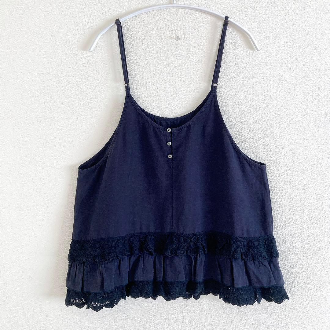 2025✨ 今季✨ ネストローブ　リネンレースヘムキャミソール　ネイビー　F リネンレースヘム** | KITTE丸の内店 | nest Robe Shop Blog | nest