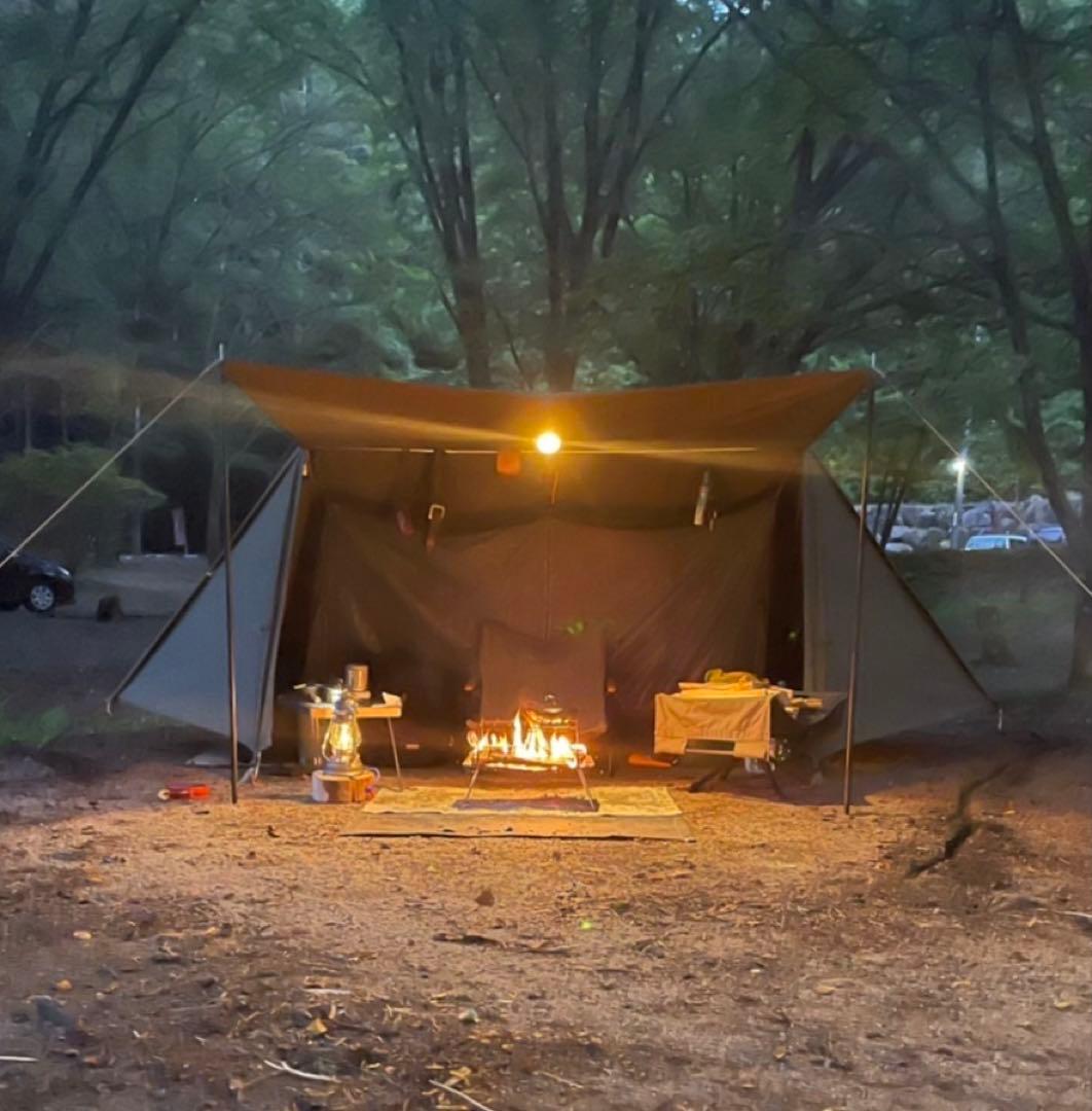 取説付《ドイツ軍幕モデル》二股フレーム＋棟ポール　楽々快適快適空間★ソロキャンプ