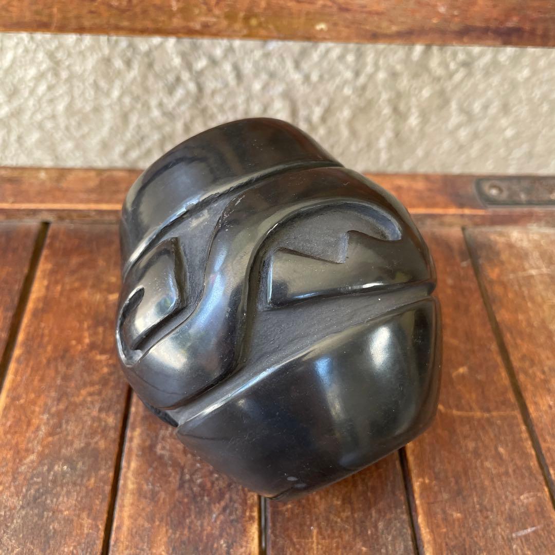 希少品！ネイティブ サンタクララ黒壷 プエブロアメリカアンティーク