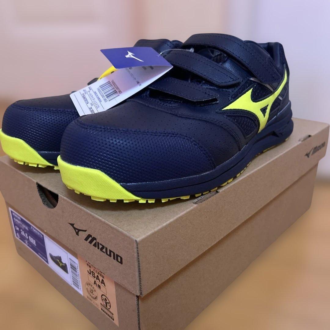 Mizuno 安全靴 26.5cm ネイビー/イエロー