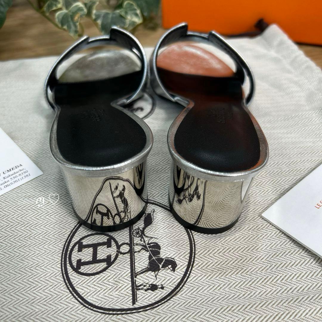 ご専用☆新品 HERMESエルメス オアジス 34.5 サンダル グリアルジャン