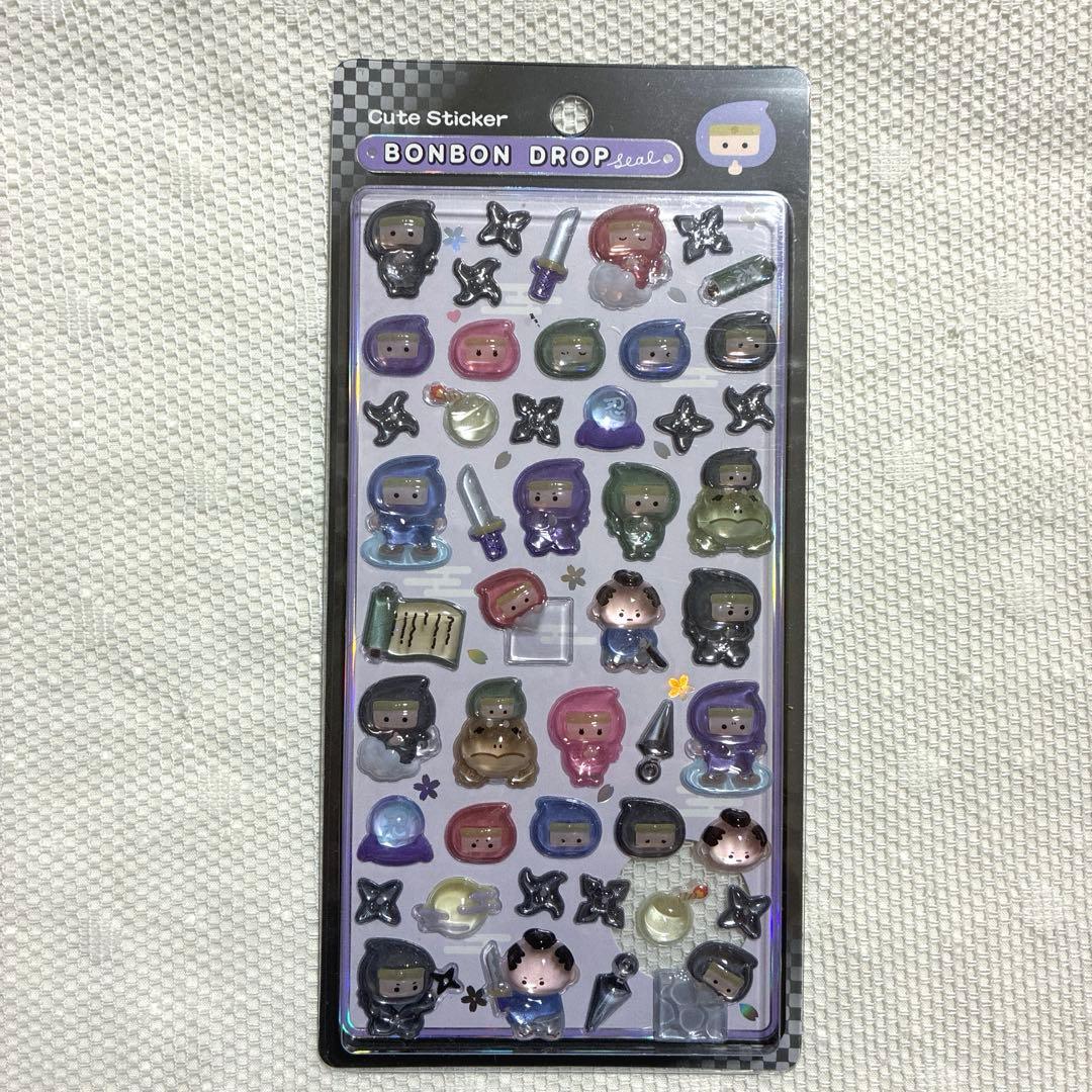 正規品 ボンボンドロップシール 和柄 10枚セット 新品 狐 舞妓 忍者