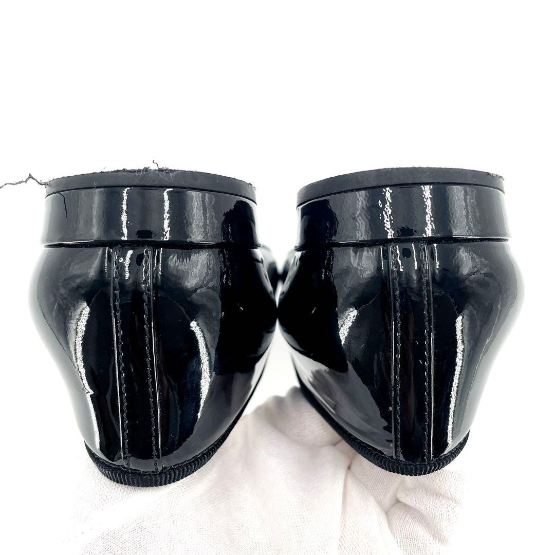 極美品 正規品 プラダ フラットシューズ バレリーナ リボン 24㎝相当