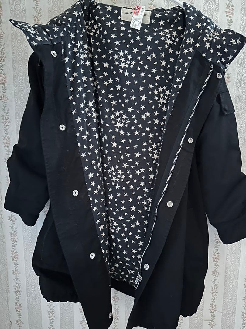 専用】SAINT LAURENT PARIS ネイビー モッズコート 星柄裏地 - メルカリ