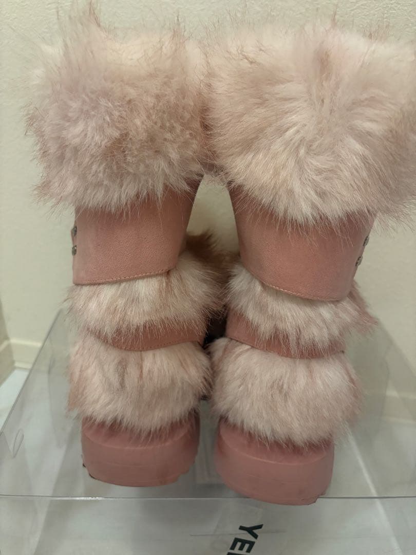 YELLO ファー厚底ムートンブーツ ピンク L - メルカリ