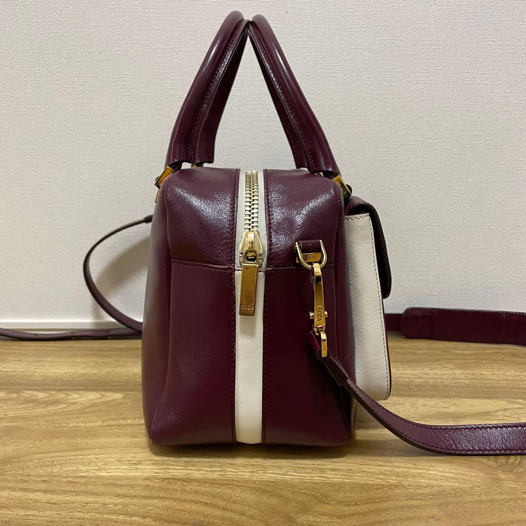 《極美品》TOD’S （トッズ）レザー ハンドバッグ パープル系