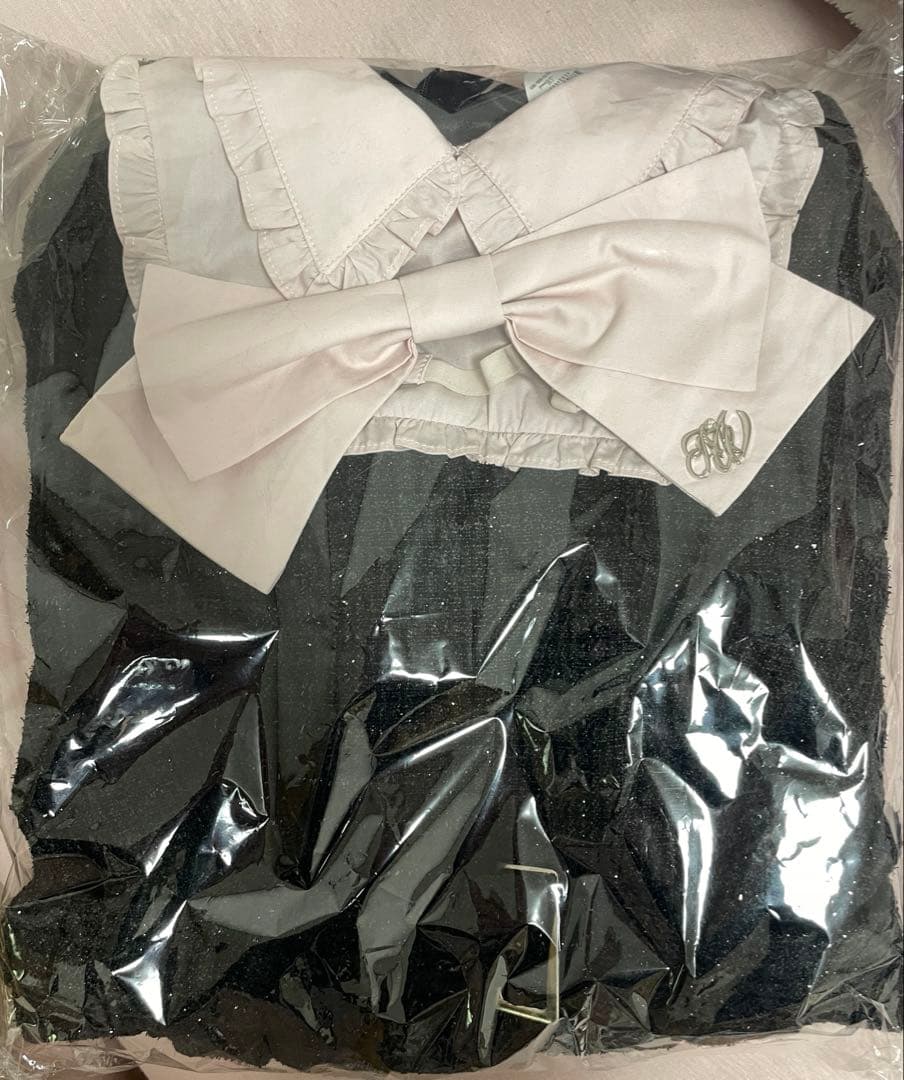 ハニーミュウ honey mewビッグリボンツイードプリーツワンピース XS