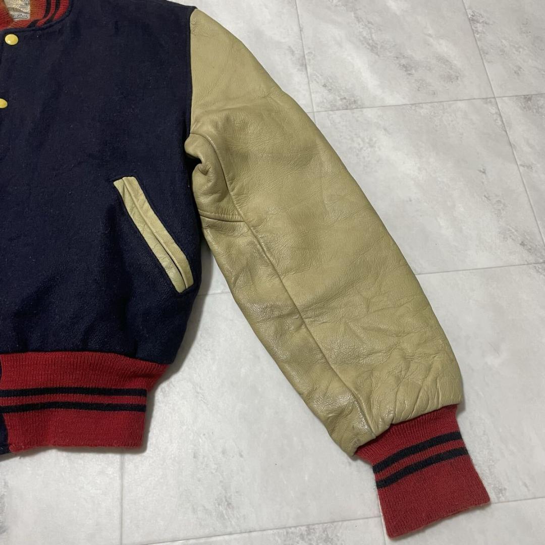 70s GOLDEN THREAD BRILL BROS 袖革 スタジャン - メルカリ