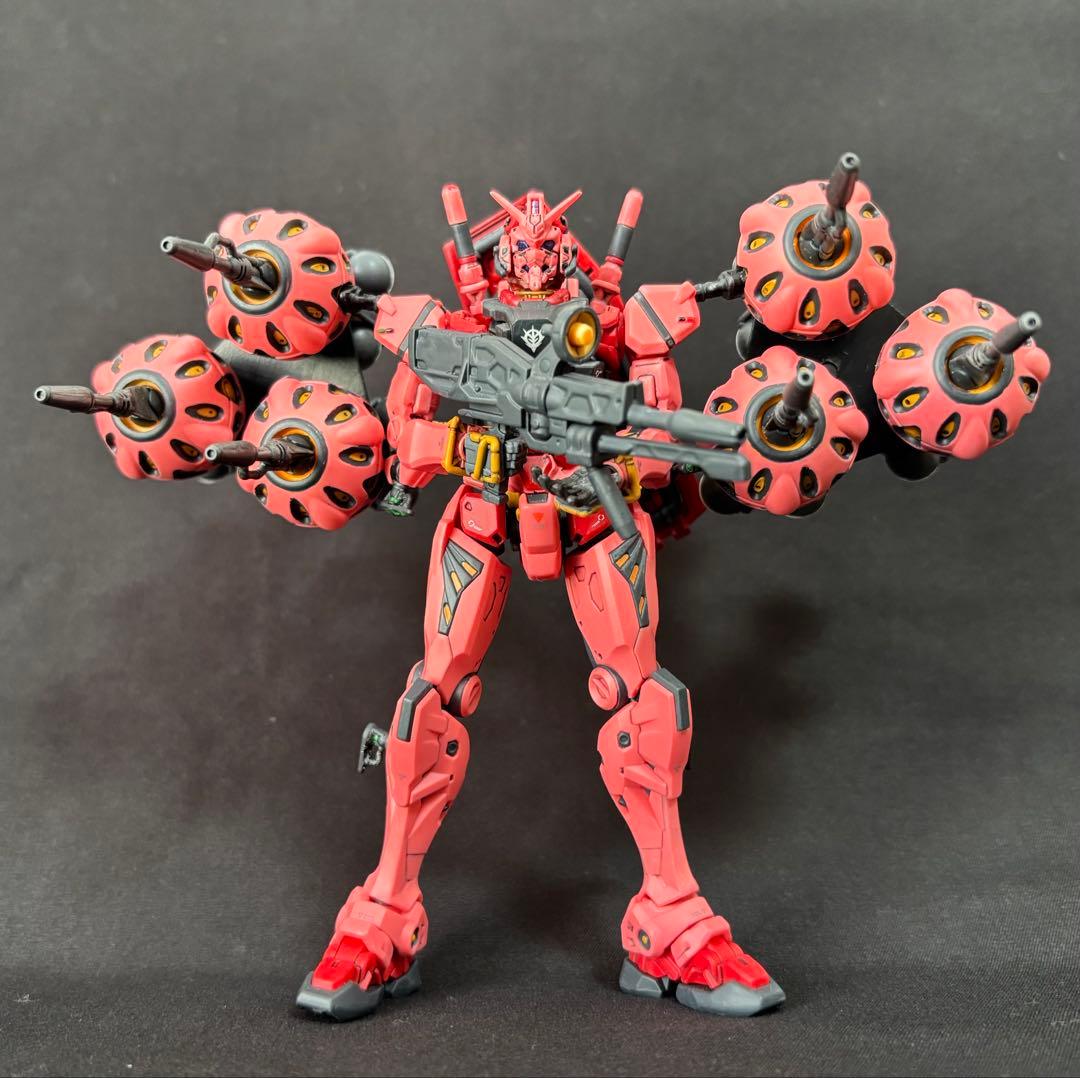 HG赤いガンダム完成品（ビット6個付き・部分塗装・つや消しトップコート仕上げ） HG赤いガンダム完成品（ビット6個付き・部分塗装・つや消しトップ