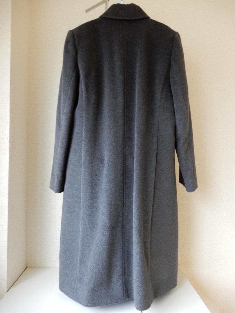 モンリーラス☆ステンカラーコートMサイズ(ブルーフォックス襟付き)グレー