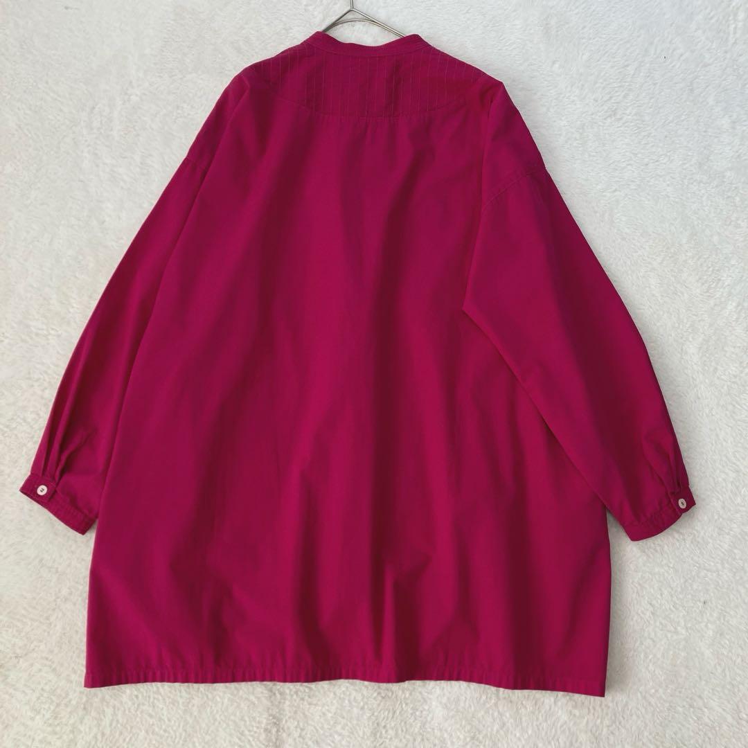 ヤッコマリカルド バンドカラーロングシャツ オーバーサイズ