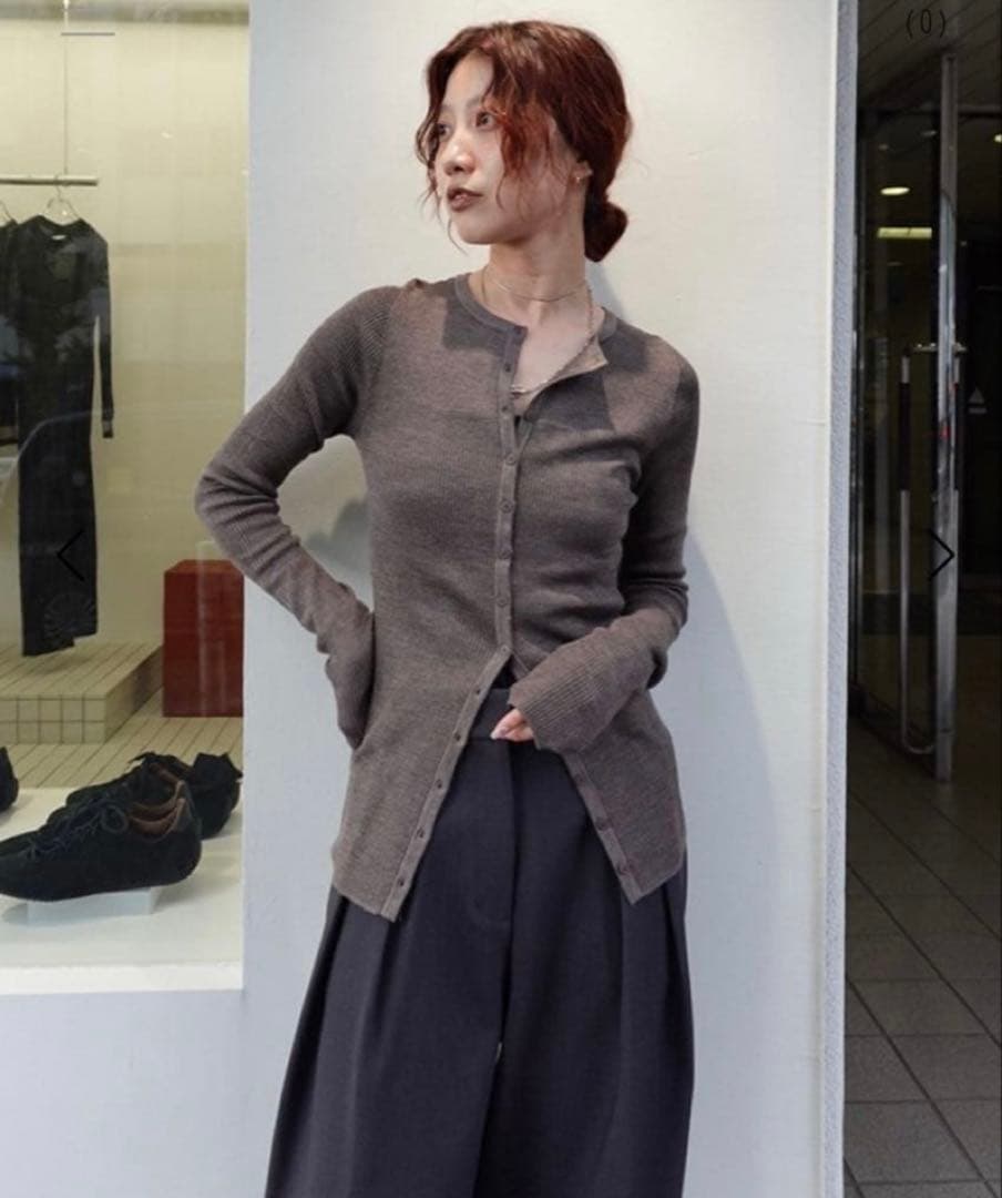 トゥデイフル Silkwool Knit Cardigan モカ - メルカリ