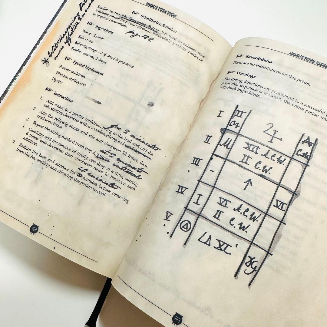 ハリーポッター レプリカ 魔法薬学 教科書 Alarm Eighteen カラー