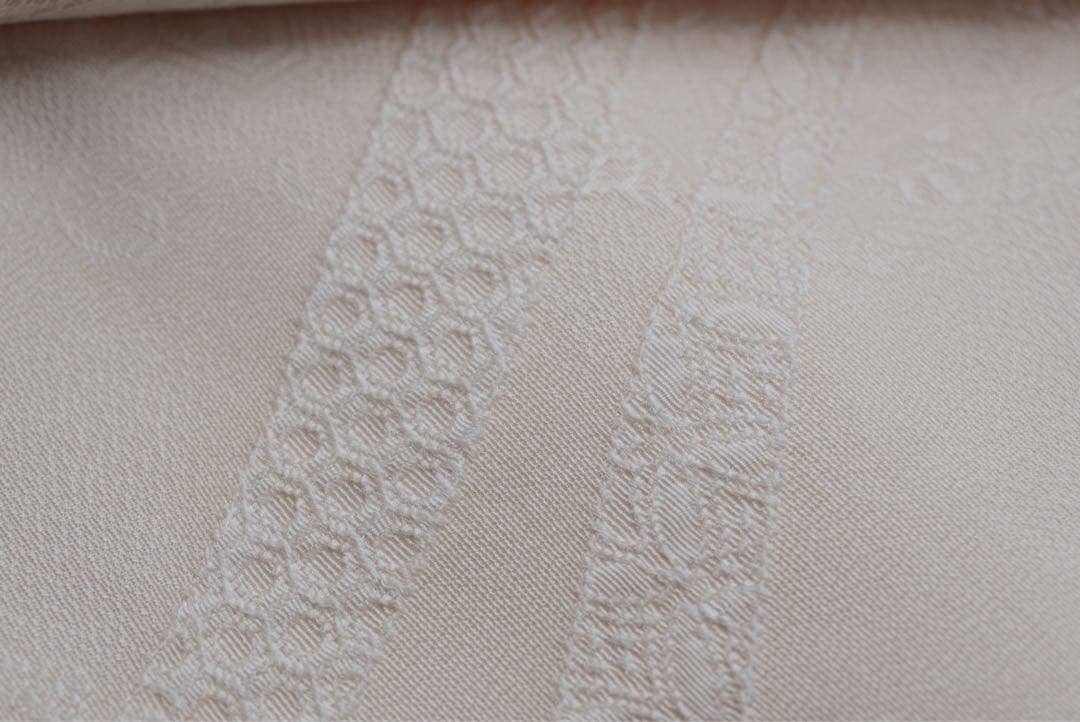 反物 未仕立て ベージュ 絹100% 12.8m 保管品 鵬笙 丹後ちりめん