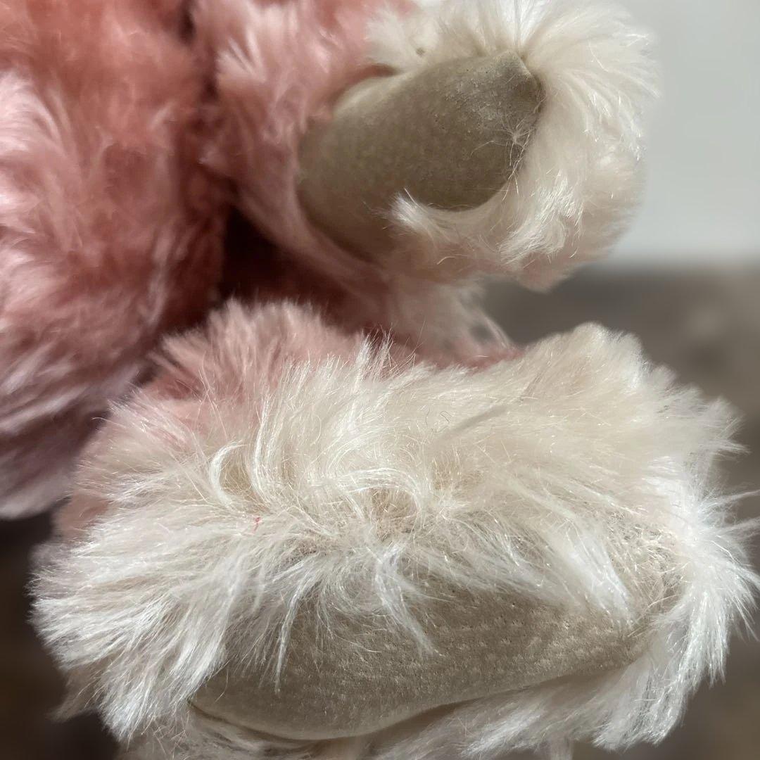 アメリカ90s 作家 ハンドメイド 30cm越え テディベア ピンク ビッグ