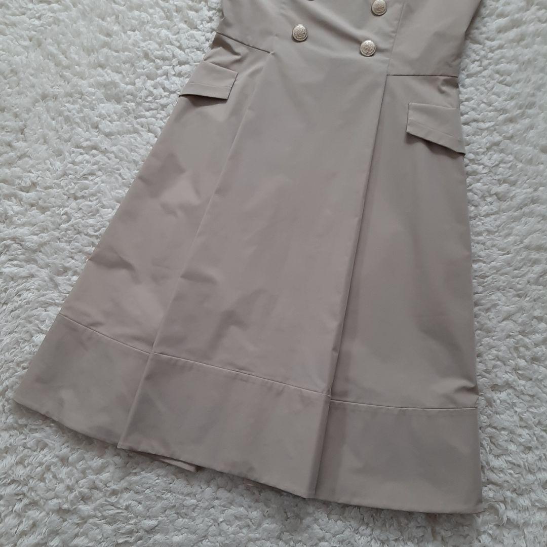 フォクシーニューヨーク ノースリーブ ワンピース べーシュ ボタン 40