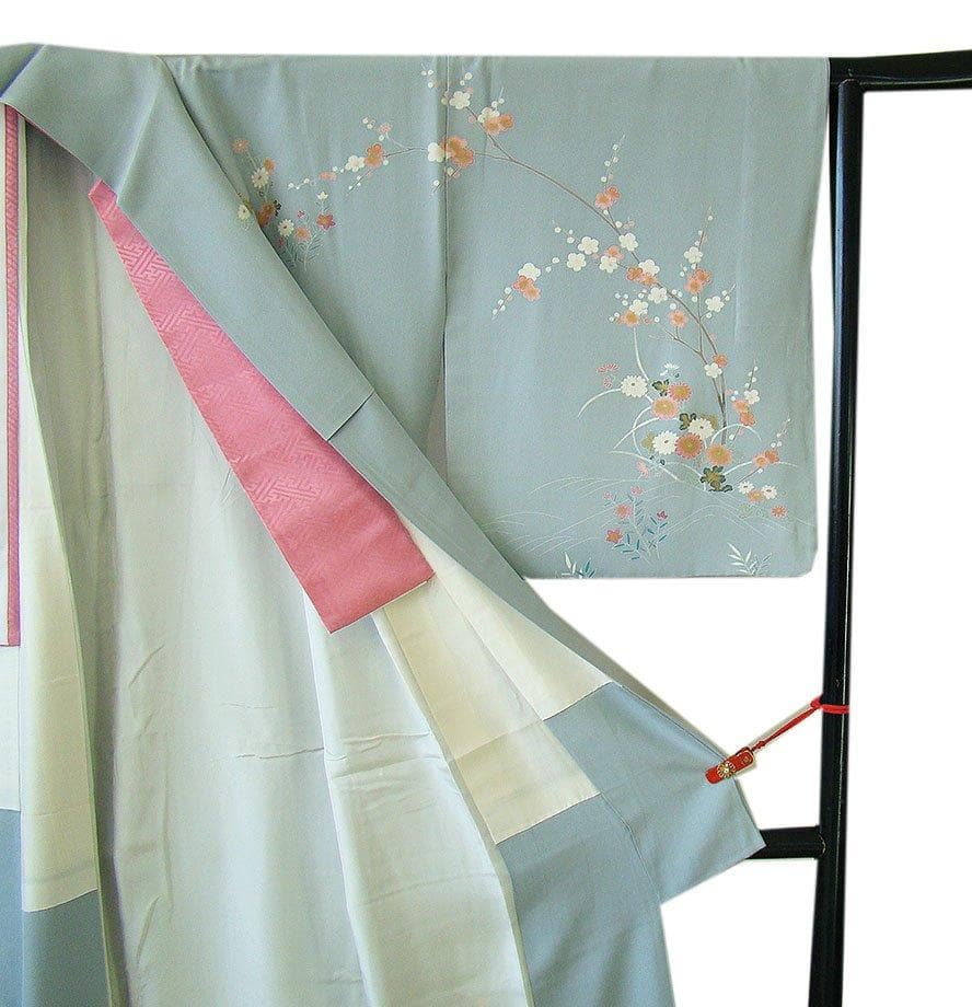 ロング寸 一越地 本加工染柄 附下げ・訪問着（正絹）仕立上り＜HH1917