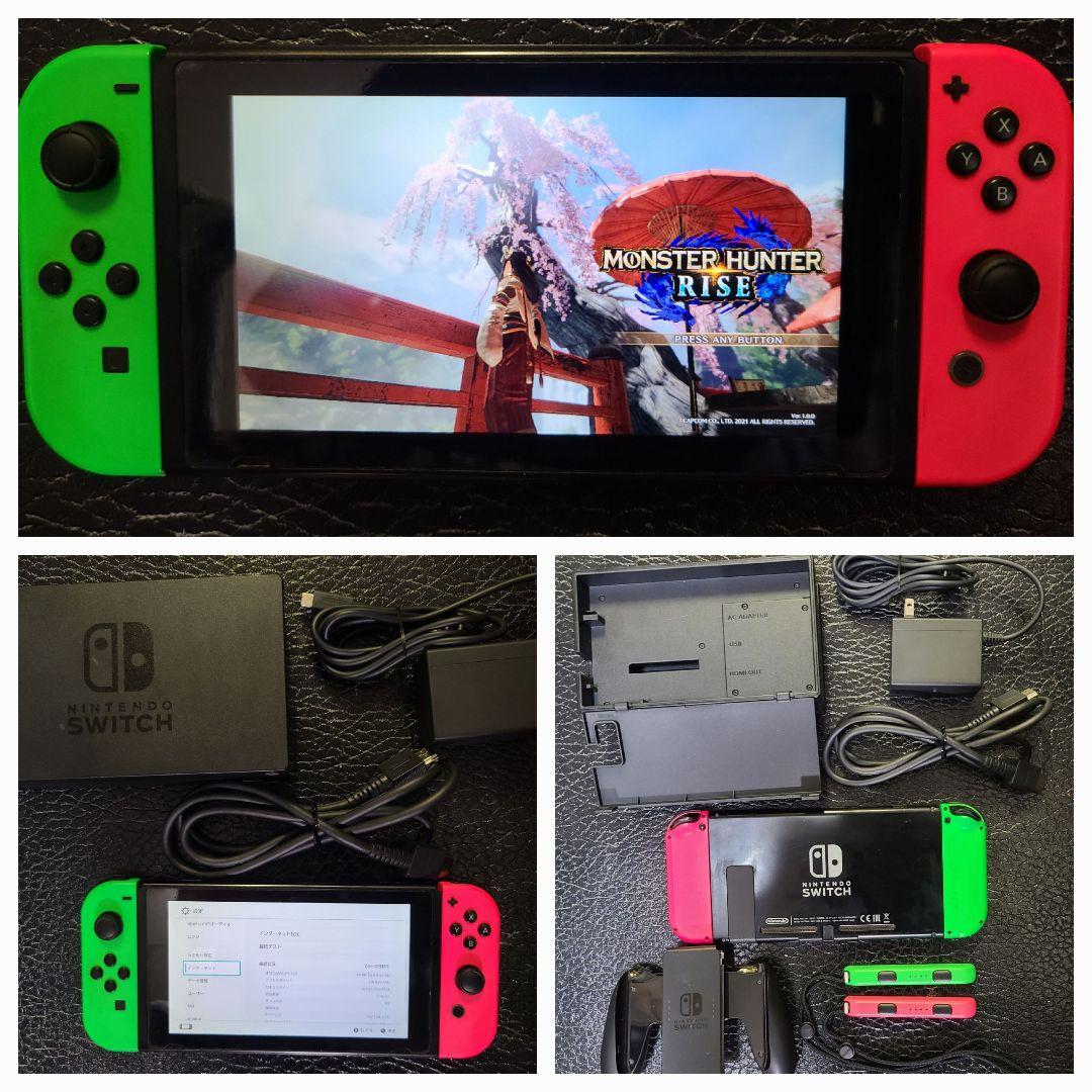 に*ゃ様 Nintendo Switch 本体(初期型) フルセット【オークショ Nintendo Switch 本体 ニンテンドー スイッチ HAD-S-KABAH [ネオン