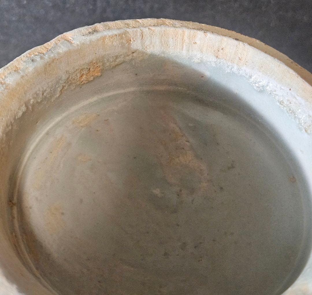 明朝 明代 中国古陶磁 中国南方系 青華 古染付 花の図 胴継ぎ 壺 花