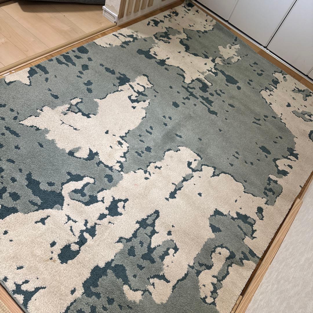 RINGKLOCKA リングクロッカ　160×230 ラグ パイル短, RINGKLOCKA リングクロッカ ラグ パイル短, イエロー/オフホワイト