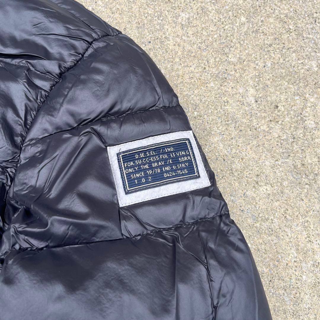 金タグ】DIESEL ディーゼル ダウンジャケット ロゴパッチ 黒 M - メルカリ