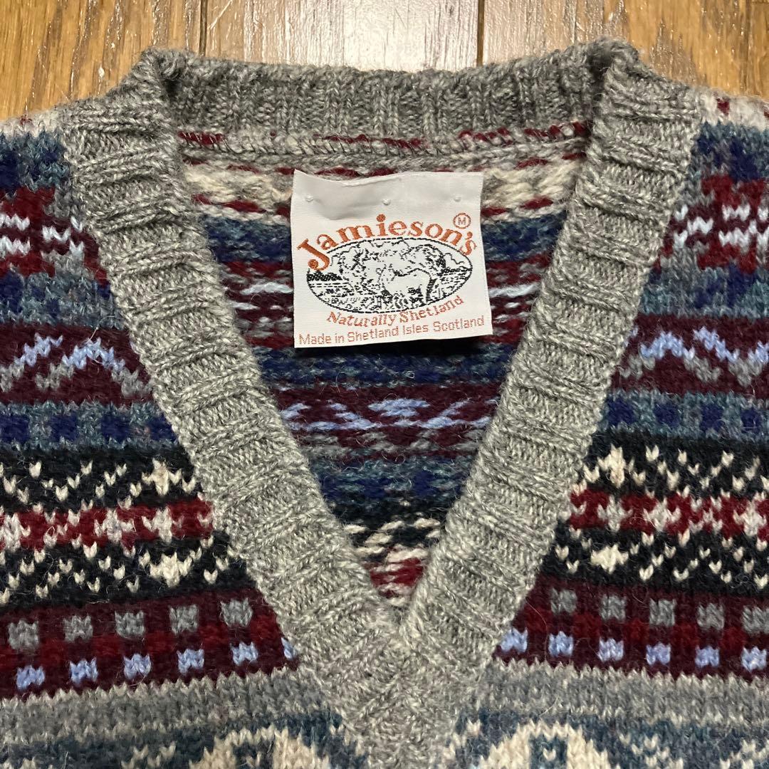 Jamieson's フェアアイル柄 Vネックベスト M - メルカリ