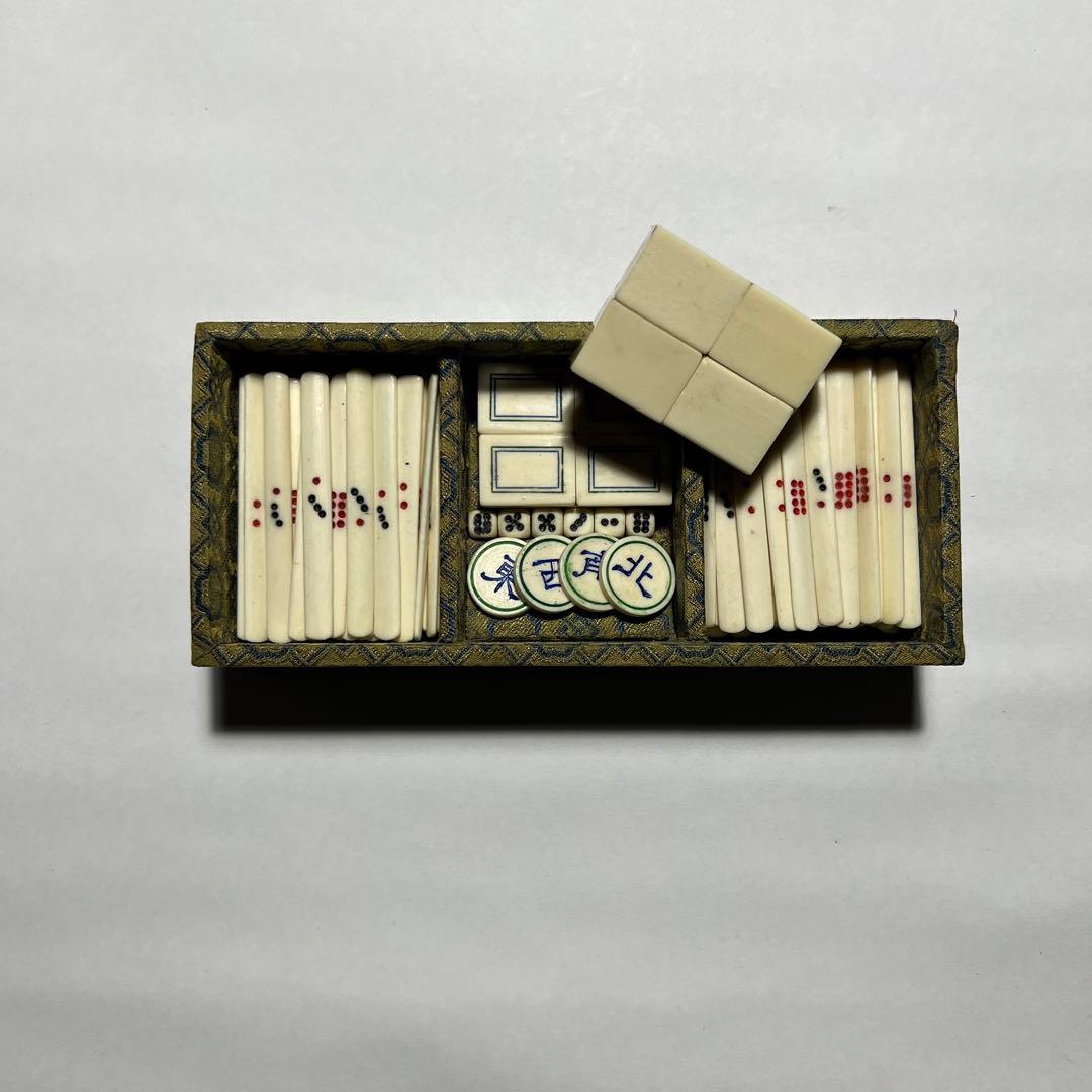 雀牌 中国 アンティーク 骨牌 竹 美術品 付属あり - メルカリ