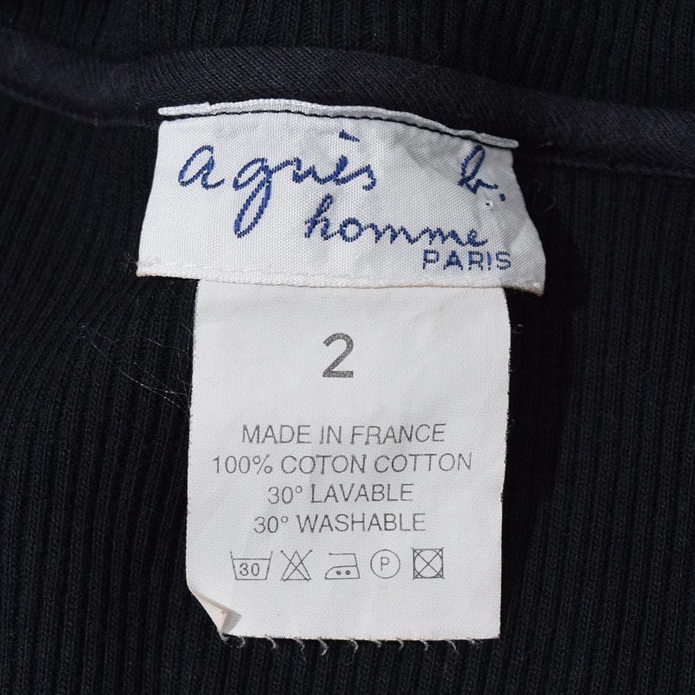 90s agnes b. homme 仏製 ハーフジップ ドライバーズ ニット - メルカリ