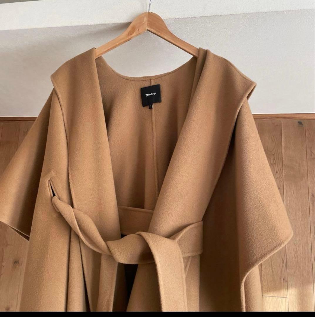 美品】Theory セオリー ポンチョ ケープ コート カシミヤmaxmara