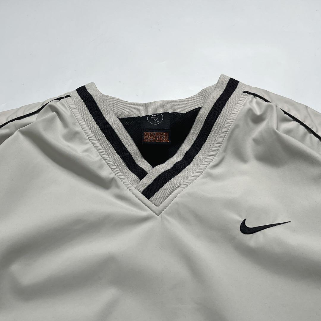 90s ナイキゴルフ ナイロンプルオーバー ピステ XL オフホワイト 7700