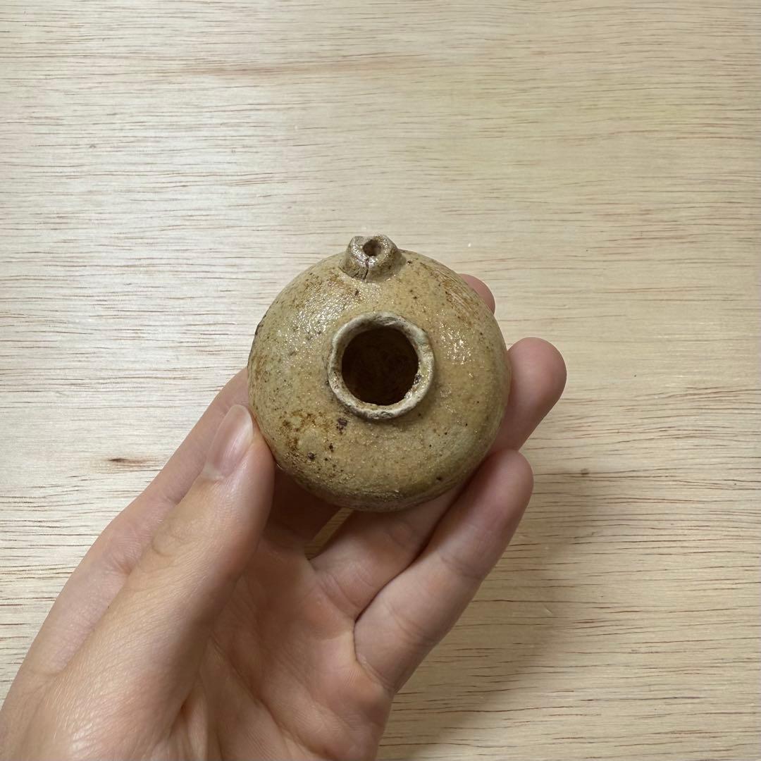 古瀬戸 水滴 灰釉 室町時代 茶入 茶道具 黄瀬戸 油揚手 古美術 骨董