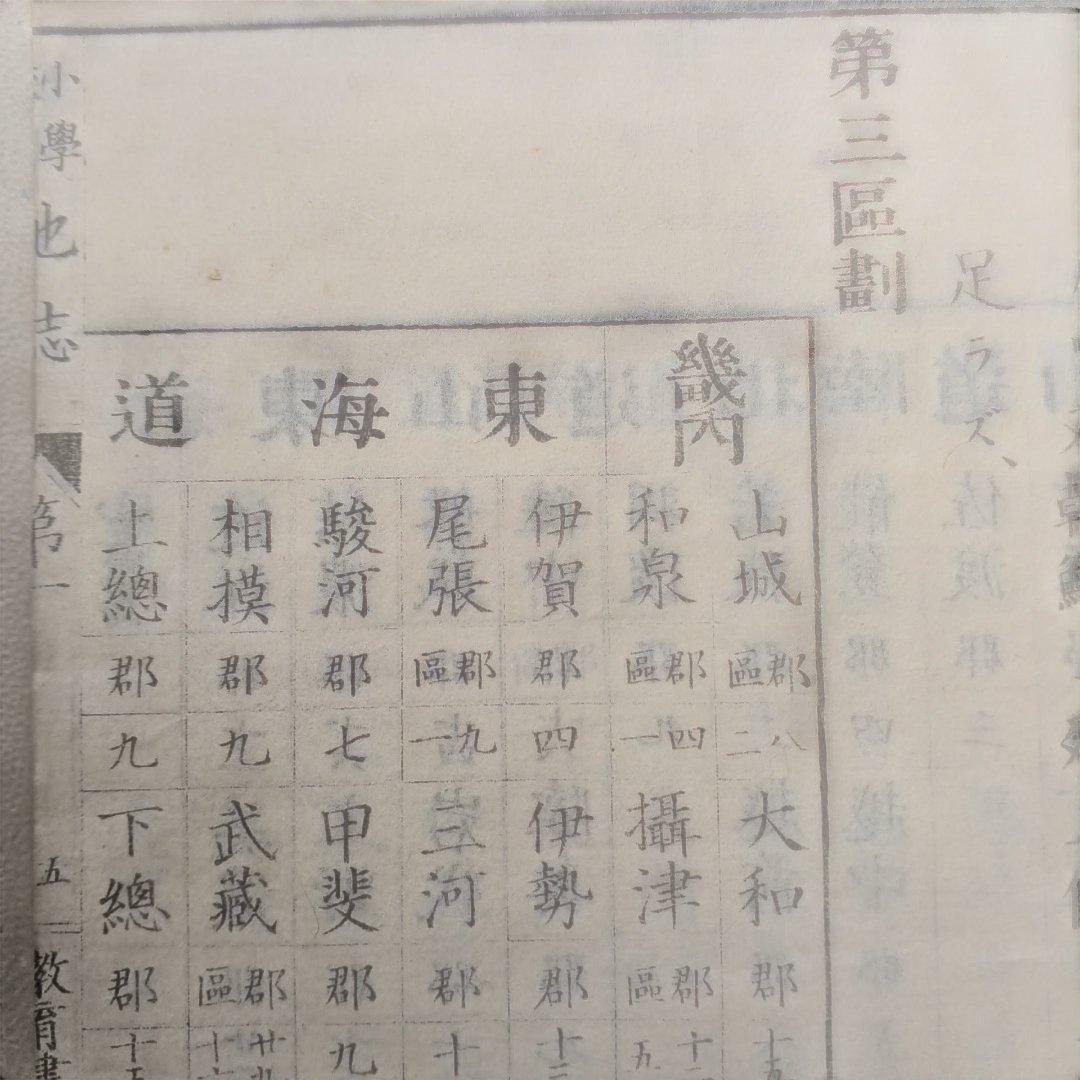 明治時代の教科書 地誌 小学校用 明治20年発行 和綴じ本 古書 茨城県