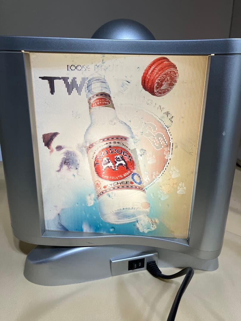 レアTWO DOGS 回転ネオンサイン ディスプレイ看板照明 レンチキュラー