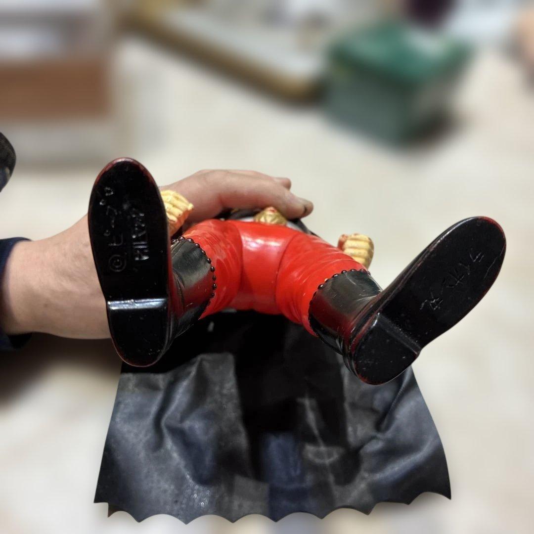 ブルマァク製 怪傑ライオン丸 黒マント付き希少ソフビフィギュア