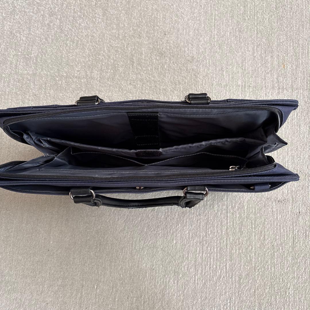 ネイビー ビジネスバッグ ナイロン レザー - メルカリ