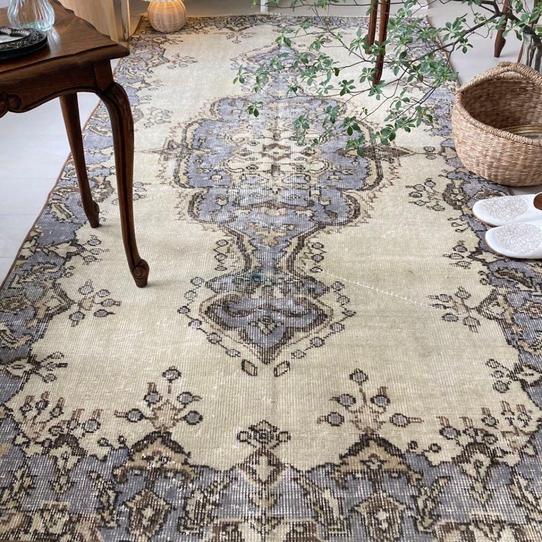 貴重／クラシカル116×211キャラメルココアリッチトルコヴィンテージラグ