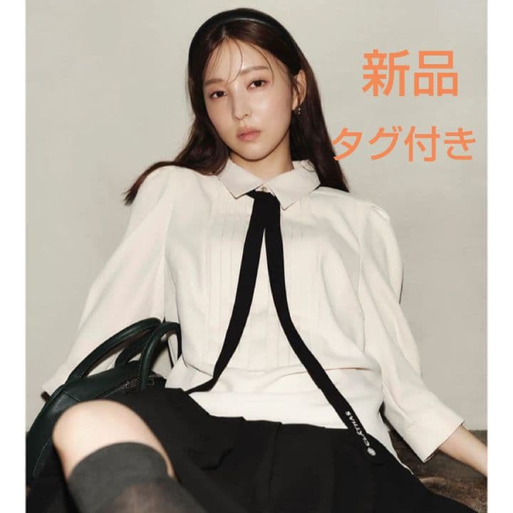 アプワイザーリッシェ CLATHASコラボ ボウタイプリーツミニワンピース