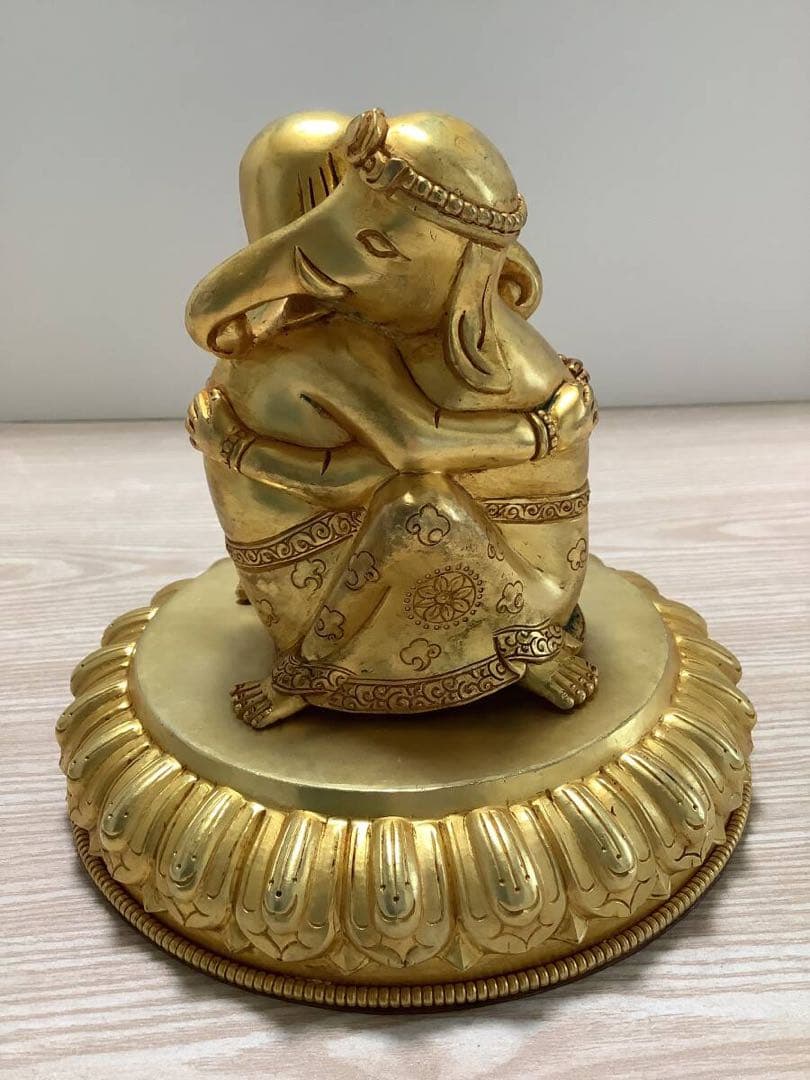 《 チベット密教　新品　1点物 》 オリジナル　鍍金　歓喜天　ガネーシャ　B