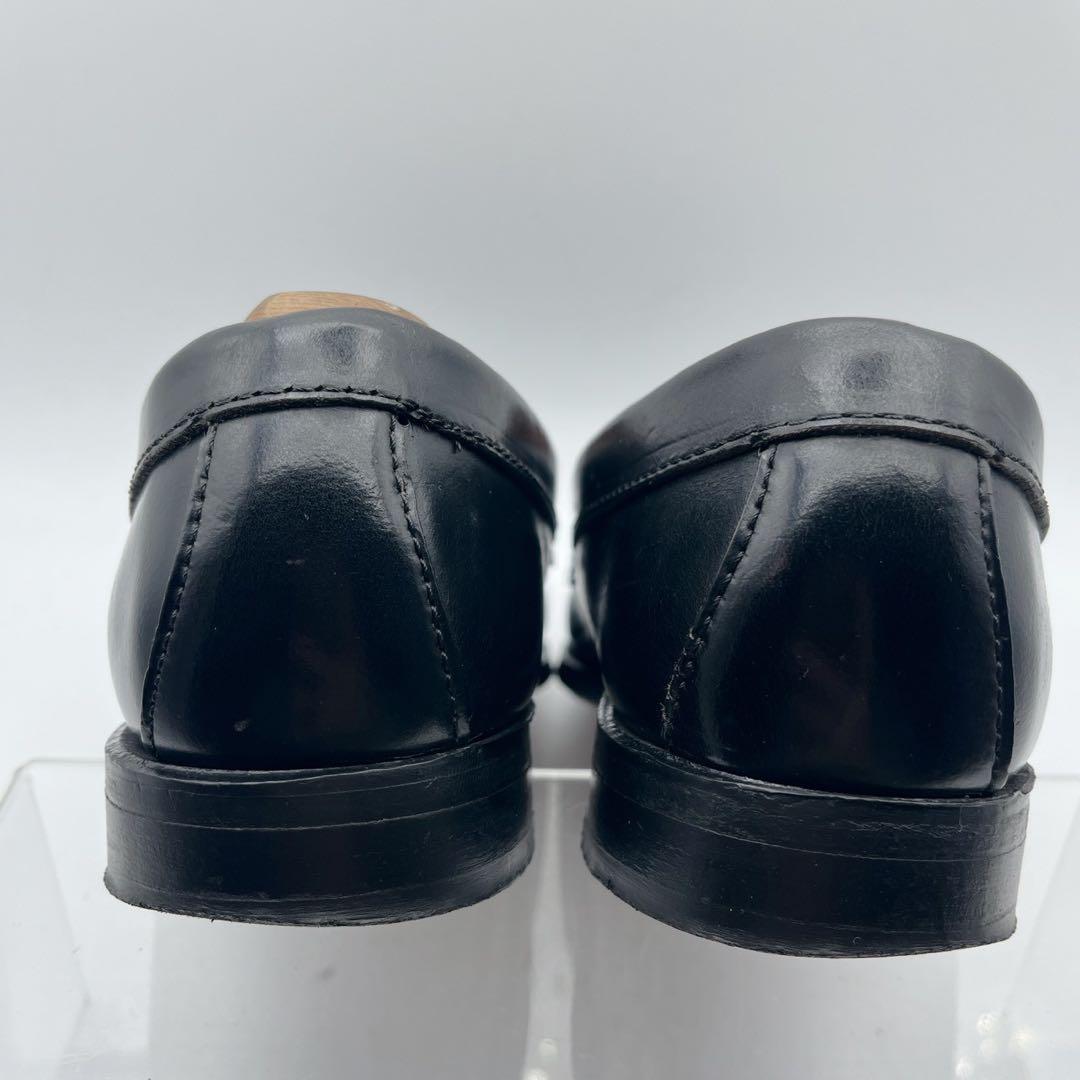 アッパー美品✨ジーエイチバス ローガン ガラスレザー ローファー 黒 6.5D