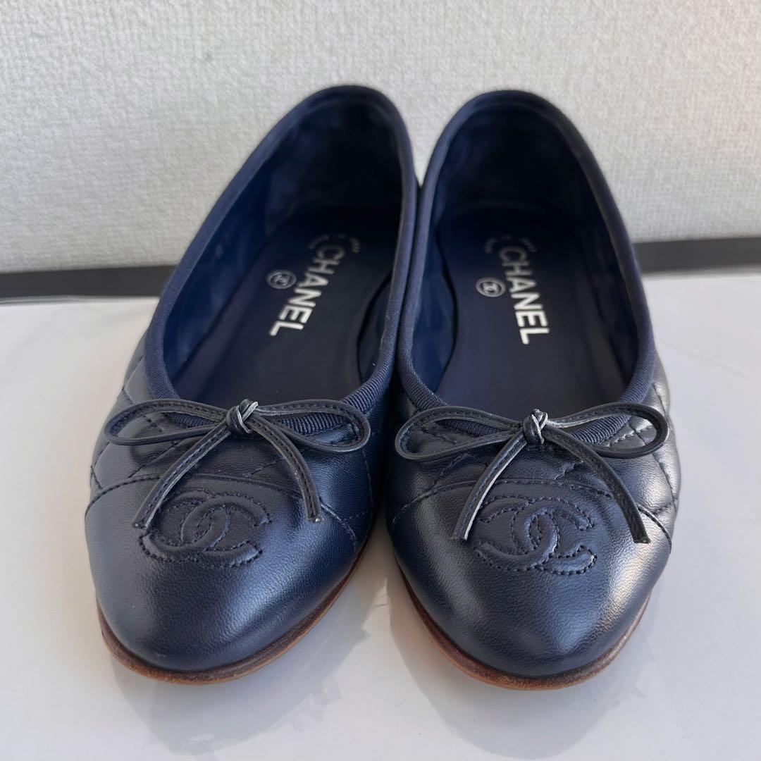 CHANEL シャネル ココマーク マトラッセ フラットシューズ バレリーナ