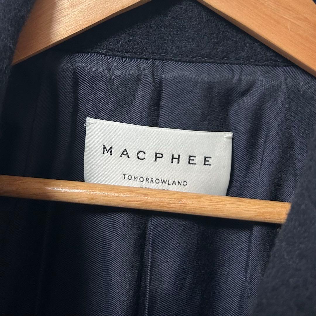 MACPHEE ボンディングダブルブレストコート Pコート ネイビー 36
